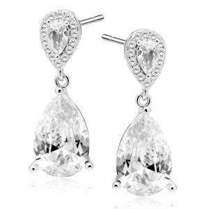 Cercei eleganti din argint cu pietre DiAmanti Z2120ER_W-DIA (Argint 925‰ 4,2 g.)
